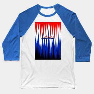 AMERICA Fourth Of July Abstract Baseball T-Shirt